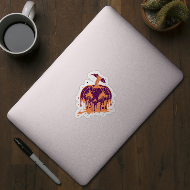 Melting Pumpkin Halloween Distressed by The WYLD Tribe